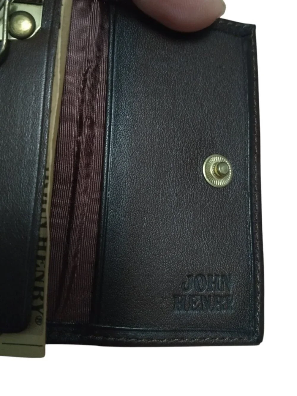 John Henry Brown Keyring Holder Trifold Glove Leather Classic New Old Stock